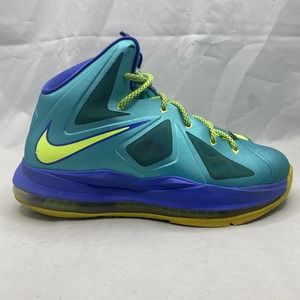 Nike Lebron 10 GS Sneakers Sport Turquoise Volt Size 5Y/ Womens 6.5 543564-304